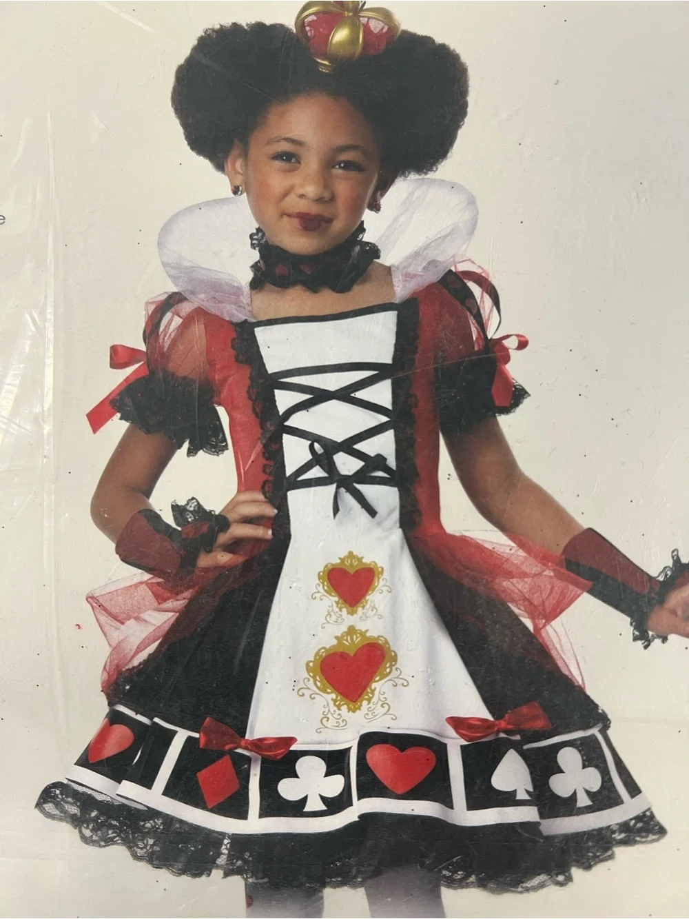 California Costumes Deluxe Queen of Hearts Kids Costume Red, Black, White M 8-10